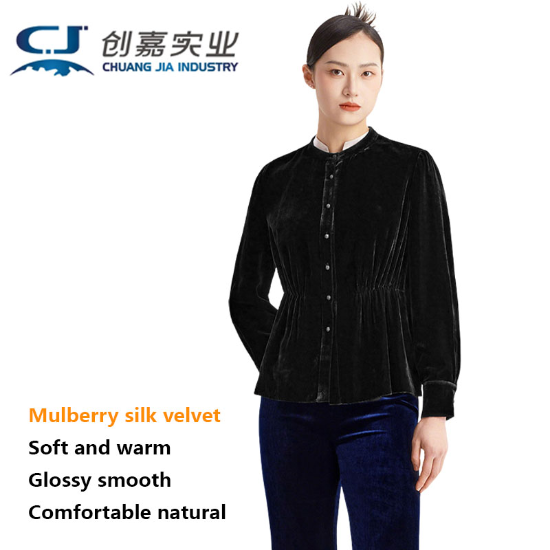 Jackets - Silk Velvet Women's Coat - Elegant