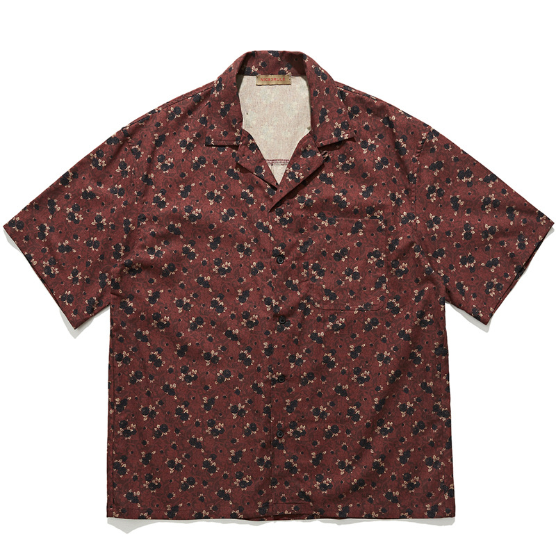 Japanese retro ethnic style Cu - Vintage Hawaiian Floral Shirt review and price