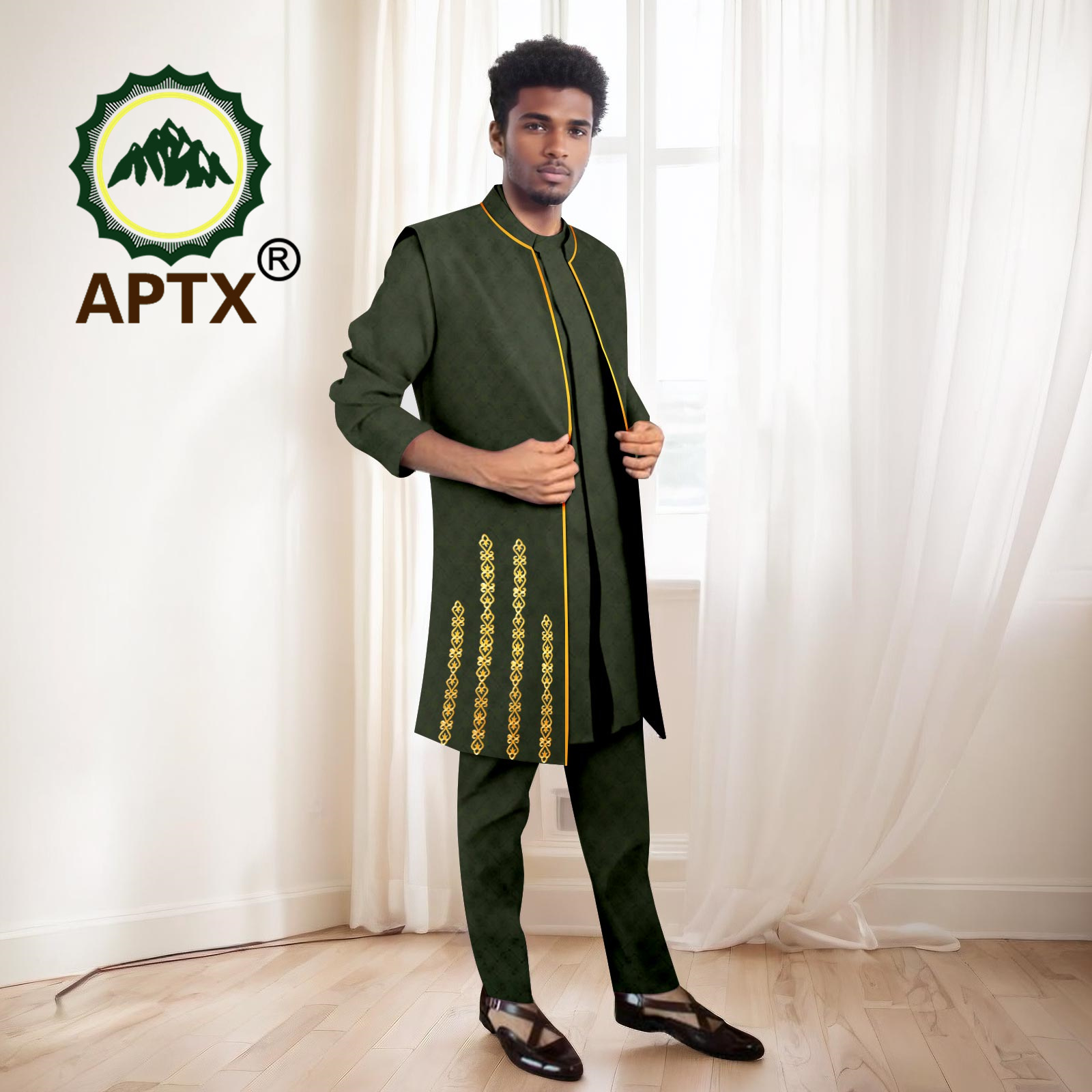 African Men Suits High Quality - Mandarin Collar Formal Shirt Slim Fit review and price