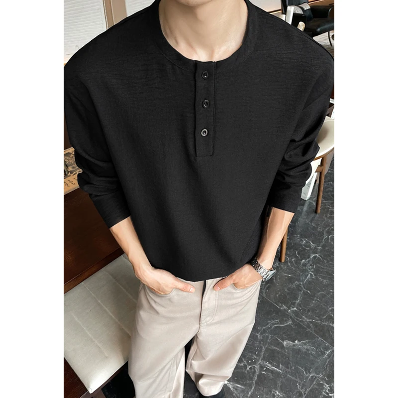 Mens Casual Faux Linen Henley  - Mens Linen Shirt Long Sleeve review and price