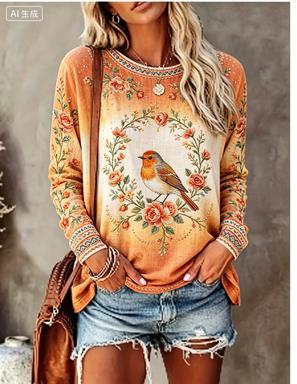 Women Long Sleeve T‑Shirt Vint - T-Shirts review and price
