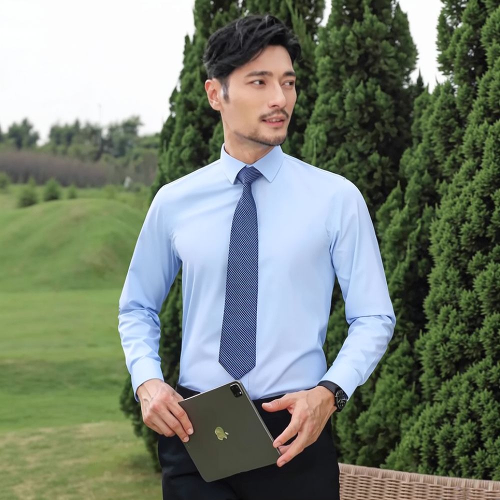 Mens Fashion Long Sleeve Shirt - Breathable Bamboo Fiber Shirt Non Iron review and price