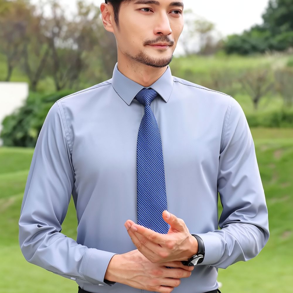 Mens Fashion Long Sleeve Shirt - Breathable Bamboo Fiber Shirt Non Iron review and price