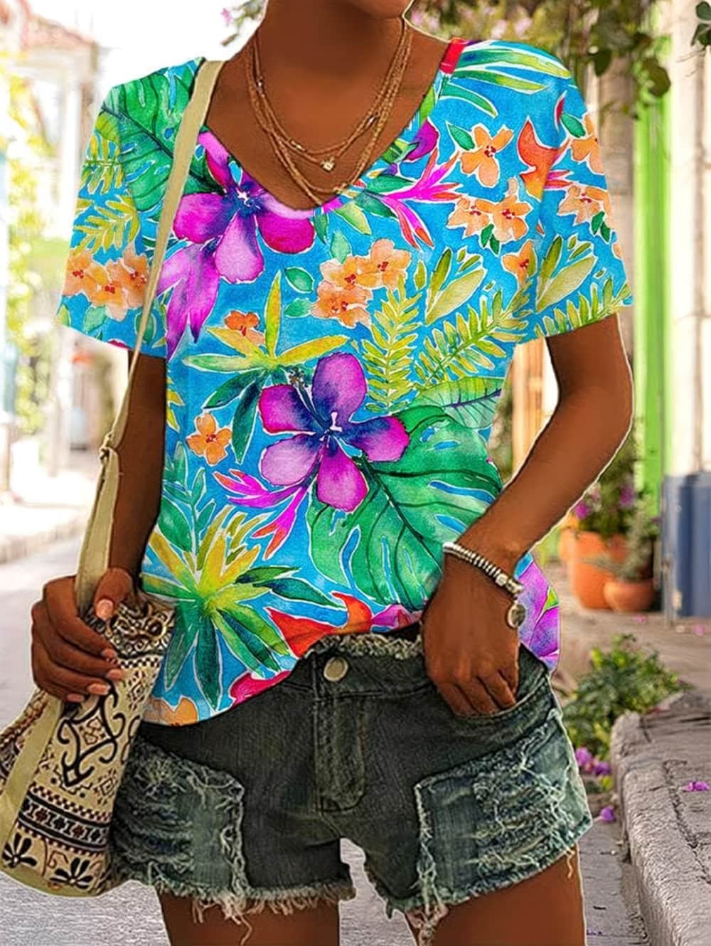 Summer Women's T Shirt Floral  - Vintage Hawaiian Floral Shirt review and price