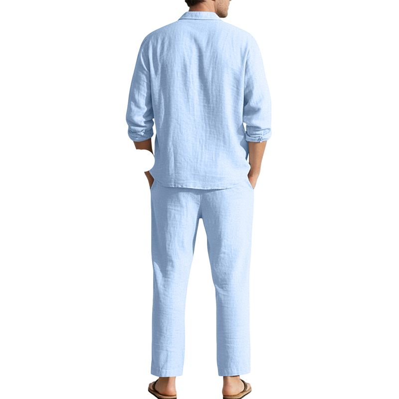Spring Summer Linen Casual Set - Mens Linen Shirt Long Sleeve review and price